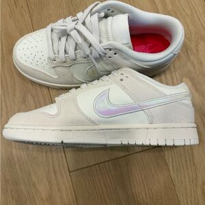 Nike White and Iridescent Women's Sneakers